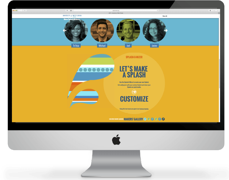 computer screen showing landing page